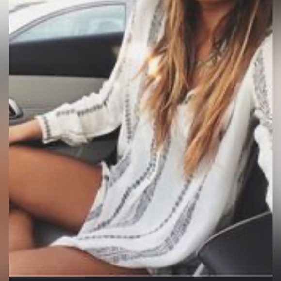 Free People Vanilla Combo Women's Shibori Magic Long-Sleeve Top Small - Picture 3 of 11